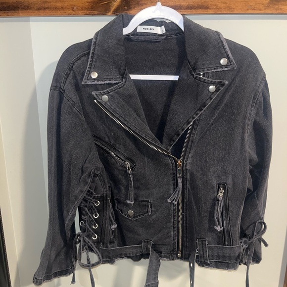 NWOT 12th Tribe Jet Setter Black Denim Women’s Jacket Size: Small - Picture 3 of 7